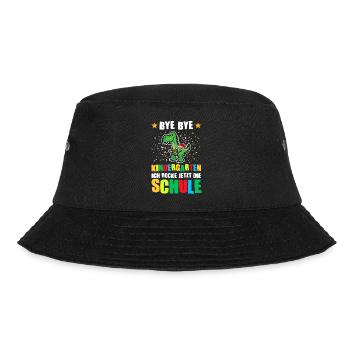 Schulkind Dino Schulstart Geschenk - Bucket Hat - Schwarz - Vorne - Lela (165cm)