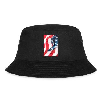 American flag with knot - Bucket Hat - black - Front - Lela (165cm)