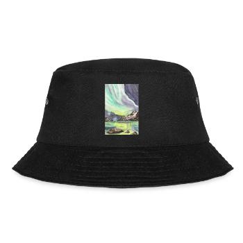 Norwegen Nordlicht Nacht Skandinavien Lofoten - Bucket Hat - Schwarz - Vorne - Lela (165cm)