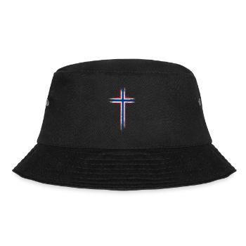 Norwegen Flagge Skandinavien Norwegische Fahne - Bucket Hat - Schwarz - Vorne - Lela (165cm)
