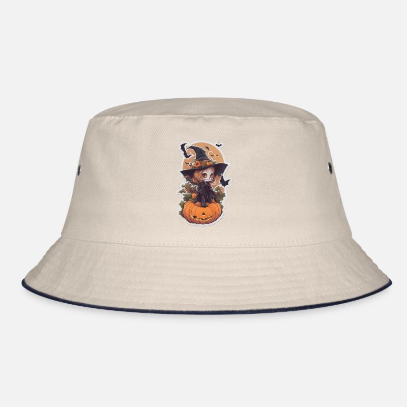 Helloween Pumpkin Witch Bucket Hat