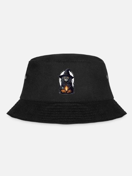 Halloween Katze - Bucket Hat - Schwarz