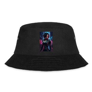 Frau Cyberpunk - Bucket Hat - Schwarz - Vorne - Lela (165cm)