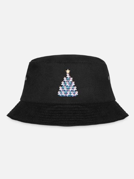 Einhorn Weihnachtsbaum Design - Bucket Hat - Schwarz