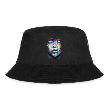 Graffiti Street Art Spray Vintage Schablone Retro - Bucket Hat - Schwarz - Vorne - Lela (165cm)