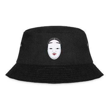 Japanische Kabuki Noh Maske - Anime Shirt - Bucket Hat - Schwarz - Vorne - Lela (165cm)
