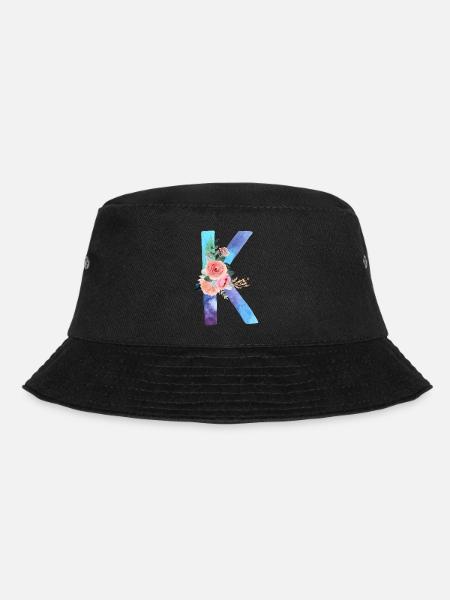 Buchstabe K Aquarell - Bucket Hat - Schwarz