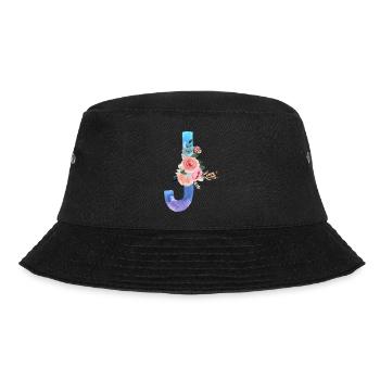 Letter J watercolor - Bucket Hat - black - Front - Lela (165cm)