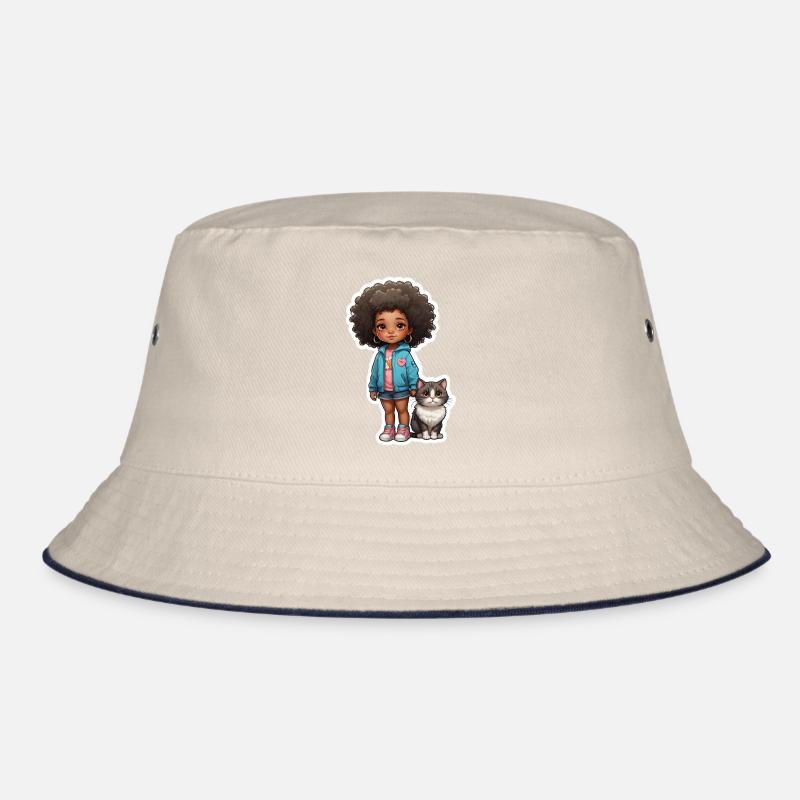 Kind Katze Freunde Geschenkidee Bucket Hat