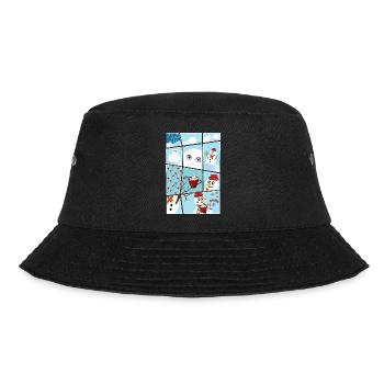 Weihnachten und die Geschichte vom Schneemann - Bucket Hat - Schwarz - Vorne - Lela (165cm)
