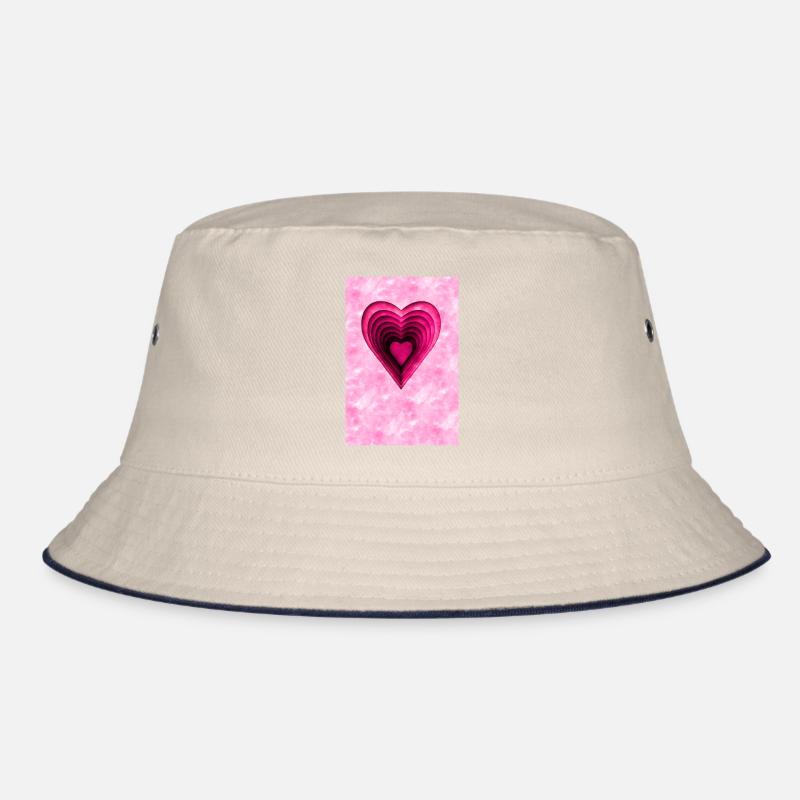 Rosa Herz Bucket Hat