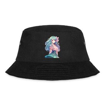 Anime girl with pink hair - Bucket Hat - black - Front - Lela (165cm)
