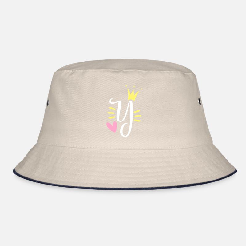 Letter Y Initial Letter Crown Bucket Hat