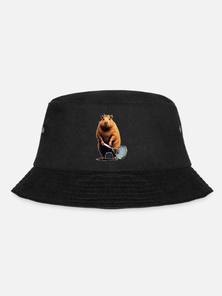 Capybara Tennis - Bucket Hat - Schwarz