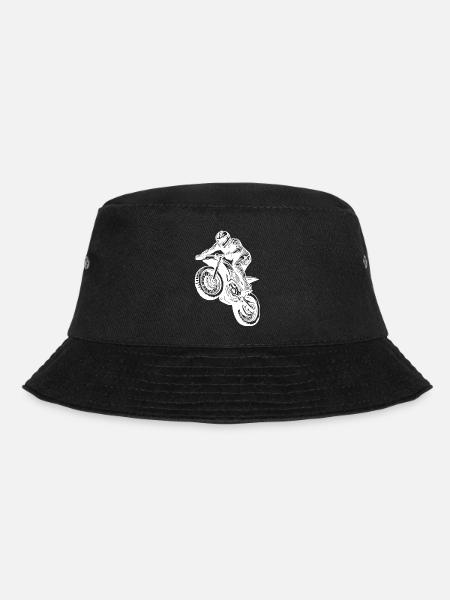 Motorrad Rennsport Offroad Sprung Geländefahrt - Bucket Hat - Schwarz