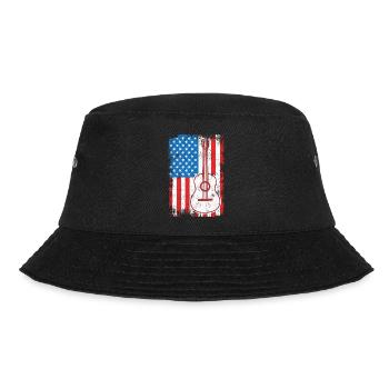 US Flagge Gitarrist - Bucket Hat - Schwarz - Vorne - Lela (165cm)