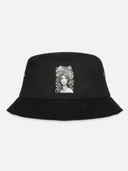 Blumenmädchen - Bucket Hat - Schwarz