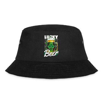 Lucky Beer - St. Patrick's Day - Bucket Hat - Schwarz - Vorne - Lela (165cm)