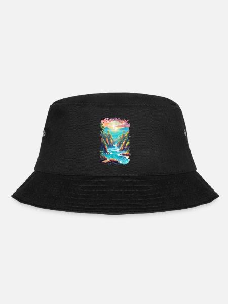 Strandurlaub Sonne Meer - Bucket Hat - Schwarz