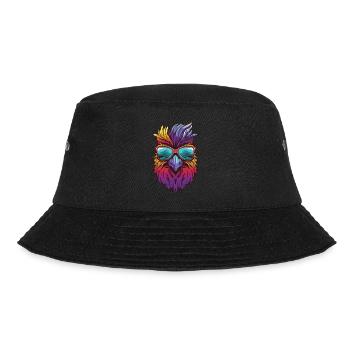 Hahn Kopf Porträt Cool - Bucket Hat - Schwarz - Vorne - Lela (165cm)