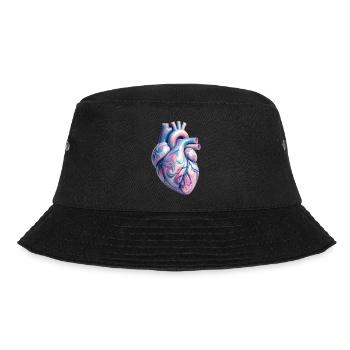Stylized Human Heart - Bucket Hat - black - Front - Lela (165cm)