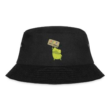 Bunt statt Braun Demo Frosch - Bucket Hat - Schwarz - Vorne - Lela (165cm)