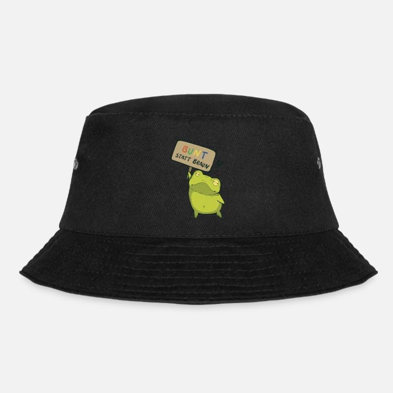 Bunt statt Braun Demo Frosch - Bucket Hat - Schwarz