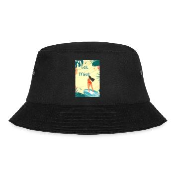 Surfing Woman - Bucket Hat - Schwarz - Vorne - Lela (165cm)