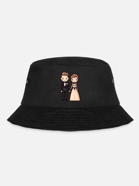 Brautpaar Hochzeit - Bucket Hat - Schwarz