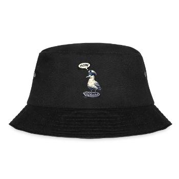 coole Möwe mit Kapitänsmütze Moin - Bucket Hat - Schwarz - Vorne - Lela (165cm)