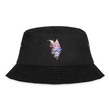 Cute Christmas elf in delicate violet colors - Bucket Hat - black - Front - Lela (165cm)