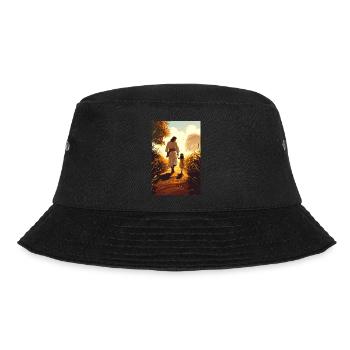 Modernes Christliches Dekor, Jesus Wandeln Mit - Bucket Hat - Schwarz - Vorne - Lela (165cm)