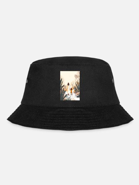 Jesus Christus Wandelt Mit Einem Mädchen, Komm - Bucket Hat - Schwarz