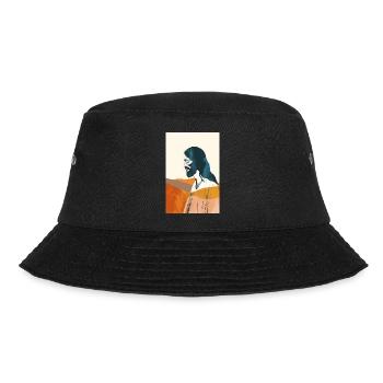 Moderne christliche Kunstwerke, Jesus Kunstdruck - Bucket Hat - Schwarz - Vorne - Lela (165cm)