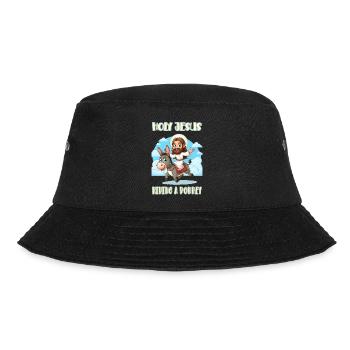 Holy Jesus riding a donkey - Bucket Hat - black - Front - Lela (165cm)