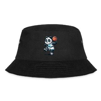 Cute Basketball Player Panda - Bucket Hat - Schwarz - Vorne - Lela (165cm)