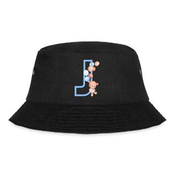 Blauer Bär J Buchstabe - Bucket Hat - Schwarz - Vorne - Lela (165cm)