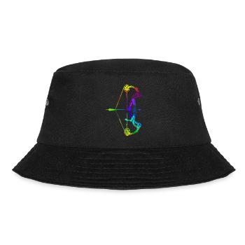 Bogenschießen Regenbogen Farben Polygon Sport - Bucket Hat - Schwarz - Vorne - Lela (165cm)