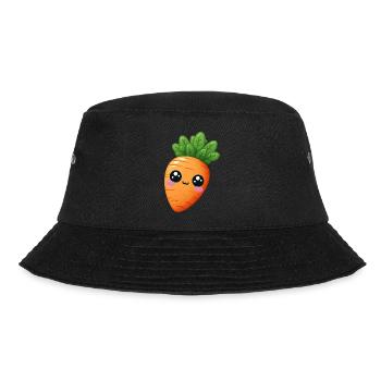 Kawaii Carrot - Bucket Hat - black - Front - Lela (165cm)