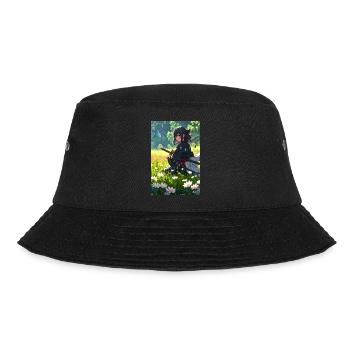 Samurai Anime Girl – Tradition trifft auf Eleganz - Bucket Hat - Schwarz - Vorne - Lela (165cm)