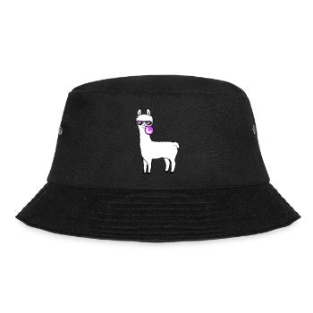 Lama kaut Kaugummi Kaugummiblase blasen Alpaka - Bucket Hat - Schwarz - Vorne - Lela (165cm)