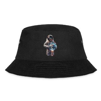 Astronaut with Earth - Bucket Hat - black - Front - Lela (165cm)