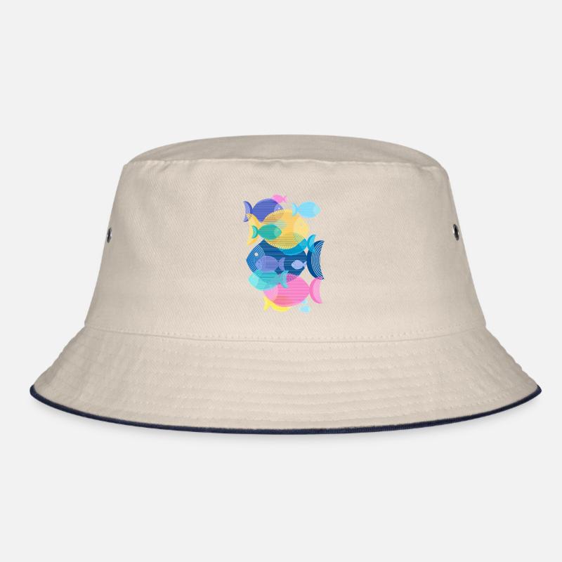 Fische (Schwarm, Muster) Bucket Hat
