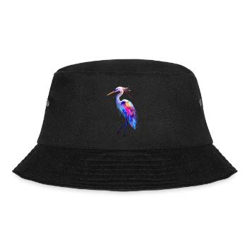Reiher Vogel - Bucket Hat - Schwarz - Vorne - Lela (165cm)