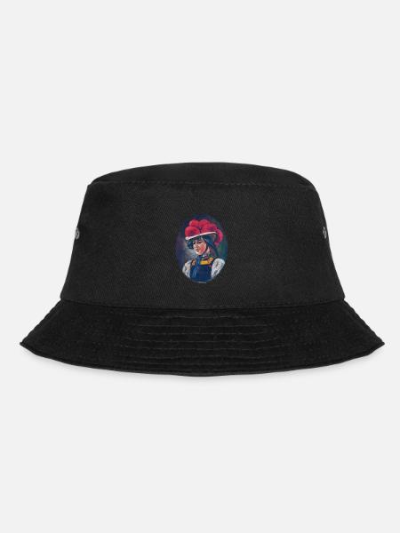 Schwarzwald Maidle mit Bollenhut - Bucket Hat - Schwarz