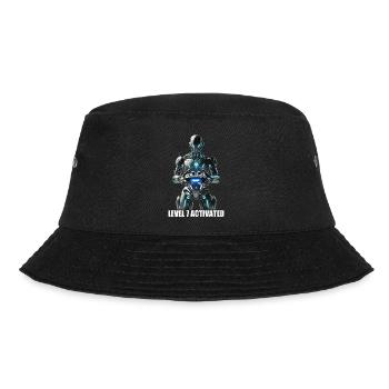 Level 7 Activated Robot Gamer - Bucket Hat - Schwarz - Vorne - Lela (165cm)