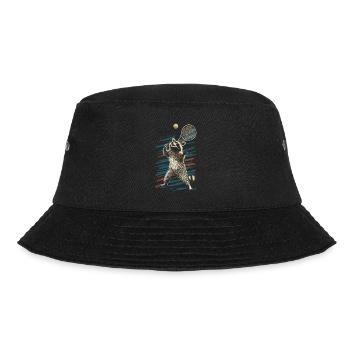 Raccoon playing tennis - Bucket Hat - black - Front - Lela (165cm)
