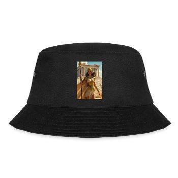 Athena, armored goddess with spear, owl - Bucket Hat - black - Front - Lela (165cm)