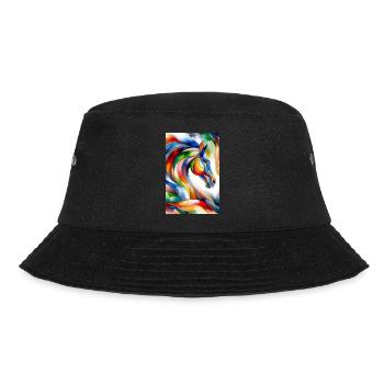 Pferd abstrakt - Bucket Hat - Schwarz - Vorne - Lela (165cm)