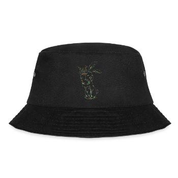 Bunter Neonhase mit Karotten - Bucket Hat - Schwarz - Vorne - Lela (165cm)